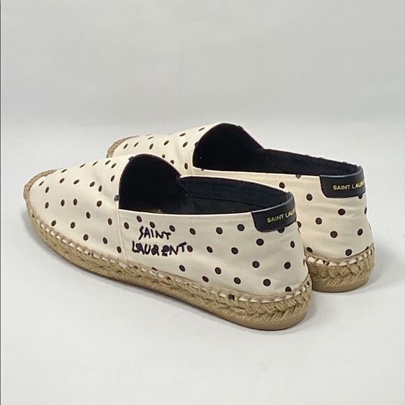 Saint Laurent Signature logo Polka Dot Espadrilles size 39.5 - Picture 6 of 12